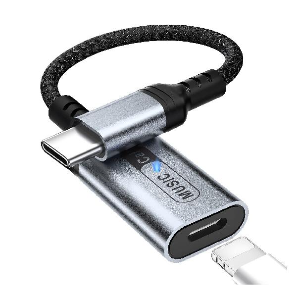 【令和4年MFi認証済】 タイプ C & Lightning イヤホン端子 変換 アダプタ USB Type C to ライトニング イヤフォン オーディオ 変換 ケーブル iPad Pro/iPad Air 4 / 5 / iPad mini 6 /