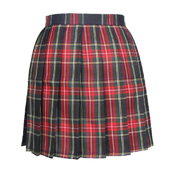 Blostirno プリーツスカート チェック柄 ミニ スクールスカート ハイウェスト ひざ丈 制服 女子高校生(JP0061GRR-XL)