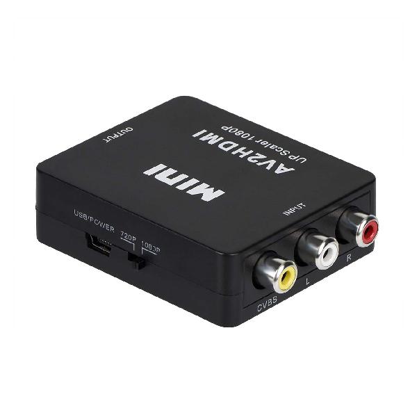 RCA to HDMI変換コンバーター AV to HDMI 変換器 RCA-HDMIコンポジット アダプター RAC/AV HDMI変換 CVBS AV - HDMI ビデオオーディオ変換アダプタ 音声転送 1080p/720p対応 USBケーブル付き