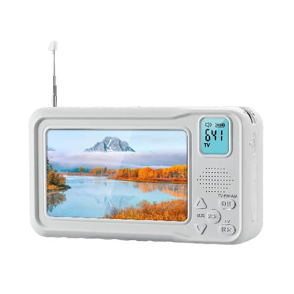 楽天mons Online Shop【2022年夏モデル】ポータブルテレビ ワンセグテレビ FM/AMラジオ機能付き 3WAY電源 小型テレビ 4.3インチ液晶画面 手回し充電可能 ポータブル テレビ 小型 LEDライト付き SOSサイレン機能 携帯テレビ 防災ラジオ イヤホン接続可能 持