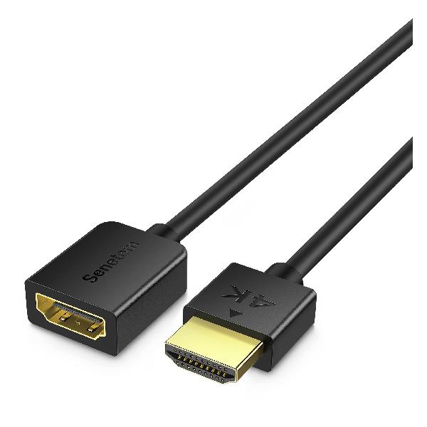 Senetem HDMI 延長 ケーブル 2m スリム 薄型 細線 HDMI2.0 (HDMI オス-メス)ハイスピード，Fire TV Stick HDTV PC PS4/PS3など対応 (2m)