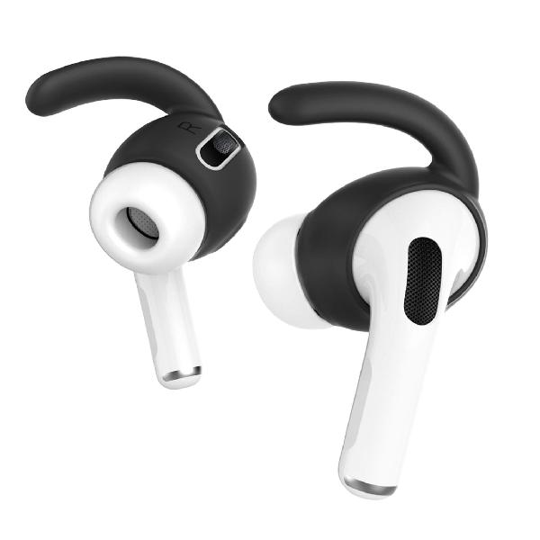 AhaStyle AirPods Pro 用イヤーフック イヤーピース ズレ解消 落ち防止 3ペア入り Apple AirPods Pro 2019 適用 【付けたまま充電できません】 (ブラック)