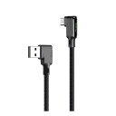 Mcdodo L字型 ケーブル 1.8m USB 両面挿せ 90度曲げ LEDライト付き 3A急速充電 QC 4.0 Micro USB to USB - A 2.0 高速データ転送 高耐久 断線防止 ナイロン編み Micro USB コード Andro