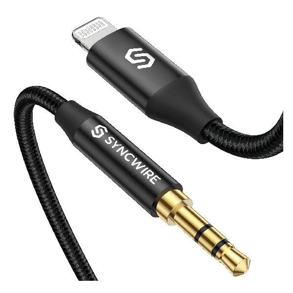 【ハイレゾ音質】Syncwire Lightning to 3.5mm 変換ケーブル MFi認証 ヘッドホン/iPod/iPhone/iPad/ホームステレオ/カーステレオ/スピーカー など対応 iphone 変換ケーブル ライトリング Aux コード