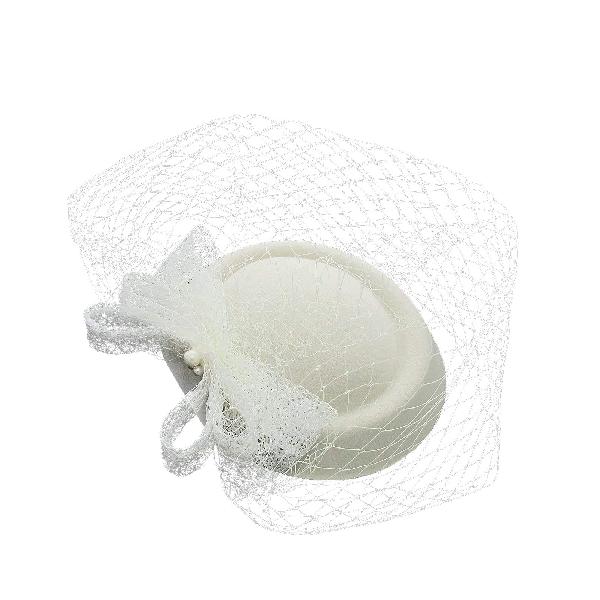 Ever Fairy カクテルハット トーク帽 ウェディングベール レディース 花嫁用 ?婚式 パーティー 二次会 帽子 髪飾り チュールヘッドドレス 写真撮影 (オフホワイト)