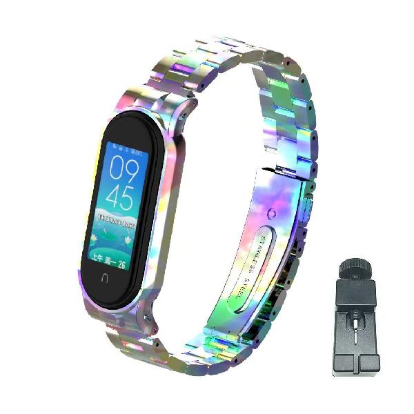 T-BLUER Stainless Steel Metal Band Compatible with Xiaomi Mi Band 5/Mi Band 6、Xiaomi Miband 5/6用のステンレススチールメタルリストストラップリストバンドWatc