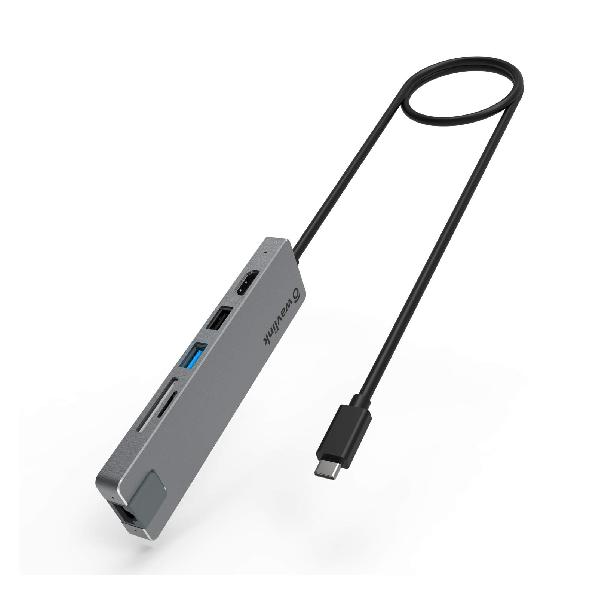 WAVLINK USB-C ハブ/type cミニドッキングステーション/ 7-in-1 HDMI 4K 解像度 USB C 100W充電ポート PD機能付きUSB C ハブ ドッキングステーション 4K HDMIポート RJ45ポート USB 3.0