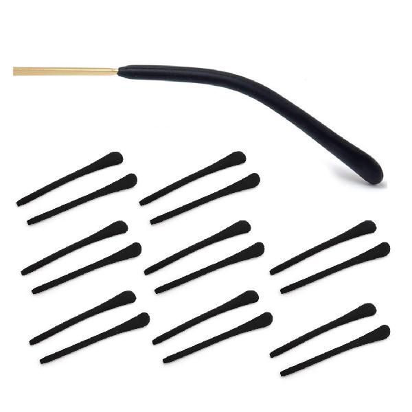 眼鏡先端のヒント 拡張可能 シリコーン製 耳サックチューブ 交換用 修理ツール 8ペアセット メガネ備品黒