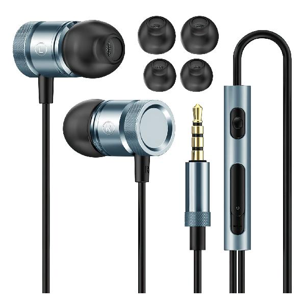 イヤホン 有線 3.5mm マイク付き HIFI音質 音量調整 重低音 リモコン付き クリア通話 高遮音性 ノイズ遮断 テレワーク/在宅勤務/会議/ウォークマン/Switch/PS4/ZOOM/YouTube/PC/Android/iPhone（Ligh