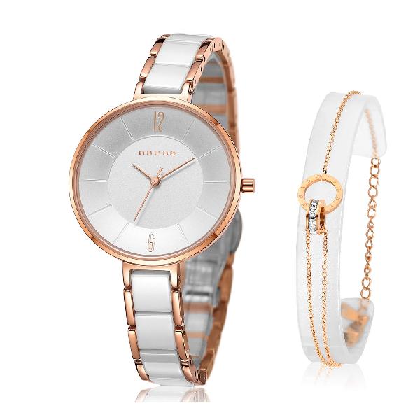クオーツ 腕時計 レディース シンプルなデザイン アナログウォッチ オシャレ 防水時計 女性用 超薄型 ビジネス腕時計 セラミック ファッション時計 高校生 彼女 母の日 BM309 ホワイト