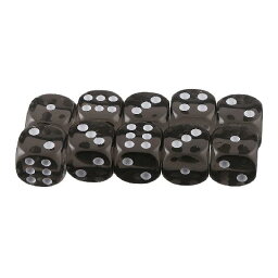 【ノーブランド品】 10個セット TRPGゲーム アクリル おもちゃ 六面ダイス D6 ダイス サイコロ 全10色 - ブラック