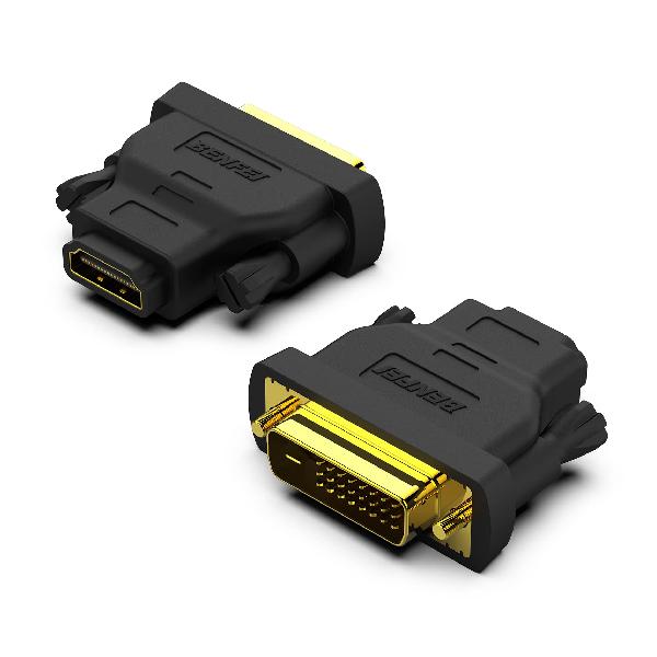 DVI-HDMI Benfei双方向DVI（DVI-D）-HDMIオス-メスアダプター 金メッキコード2個