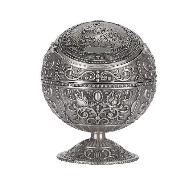 卓上灰皿 レトロ灰皿 アンティーク灰皿 蓋つき灰皿 グローブの形 エンボスパターン ヨーロピアン 溢れ 装飾