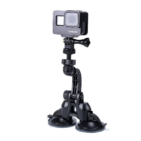 Smatree 吸盤式車載カメラマウント Gopro Hero 11/10/9/8/7~3/Max，DJI Osmo Action3/2/Pocket2，cam，Insta360などに適用 gopro マウント サクションカップ 吸盤カメラスタンド フロ