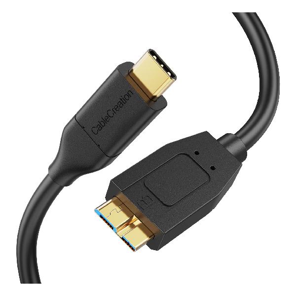 micro b type c、CableCreation Micro USB 3.1 Type C ケーブルUSB C to USB 3.1 GEN2 Micro-B (10G) ブラック 1.2m