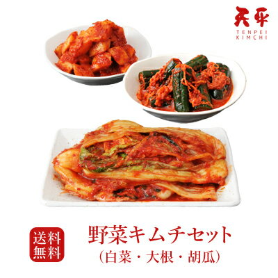 【送料無料】野菜キムチセット (白菜 大根 胡瓜)