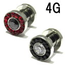 ボディピアス 316Lサージカルステンレス 2トーンカラー 1ビッグジュエル&マイクロサークルジュエル フレッシュトンネル 【4G(5.0mm)】BPFT-19...