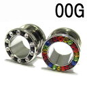 ボディピアス 316Lサージカルステンレス マルチカラージュエル フレッシュトンネル【00G(10.0mm)】BPFT-21-00G ボディーピアス 拡張 キラキラ ホール 316Lサージカルステンレス 耳たぶ イヤロブ 軟骨 /10P05Nov16(4)