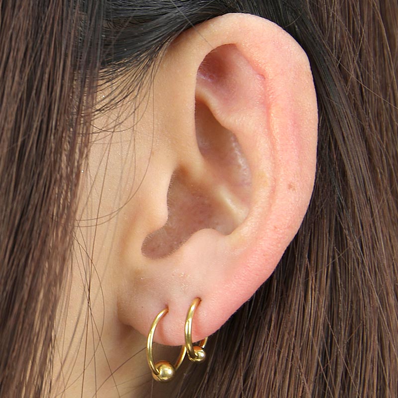 ボディピアス 20G 18G 16G ゴールドカラー ビーズリング BCR-84-20-16 ボディーピアス 【2021-12SS】