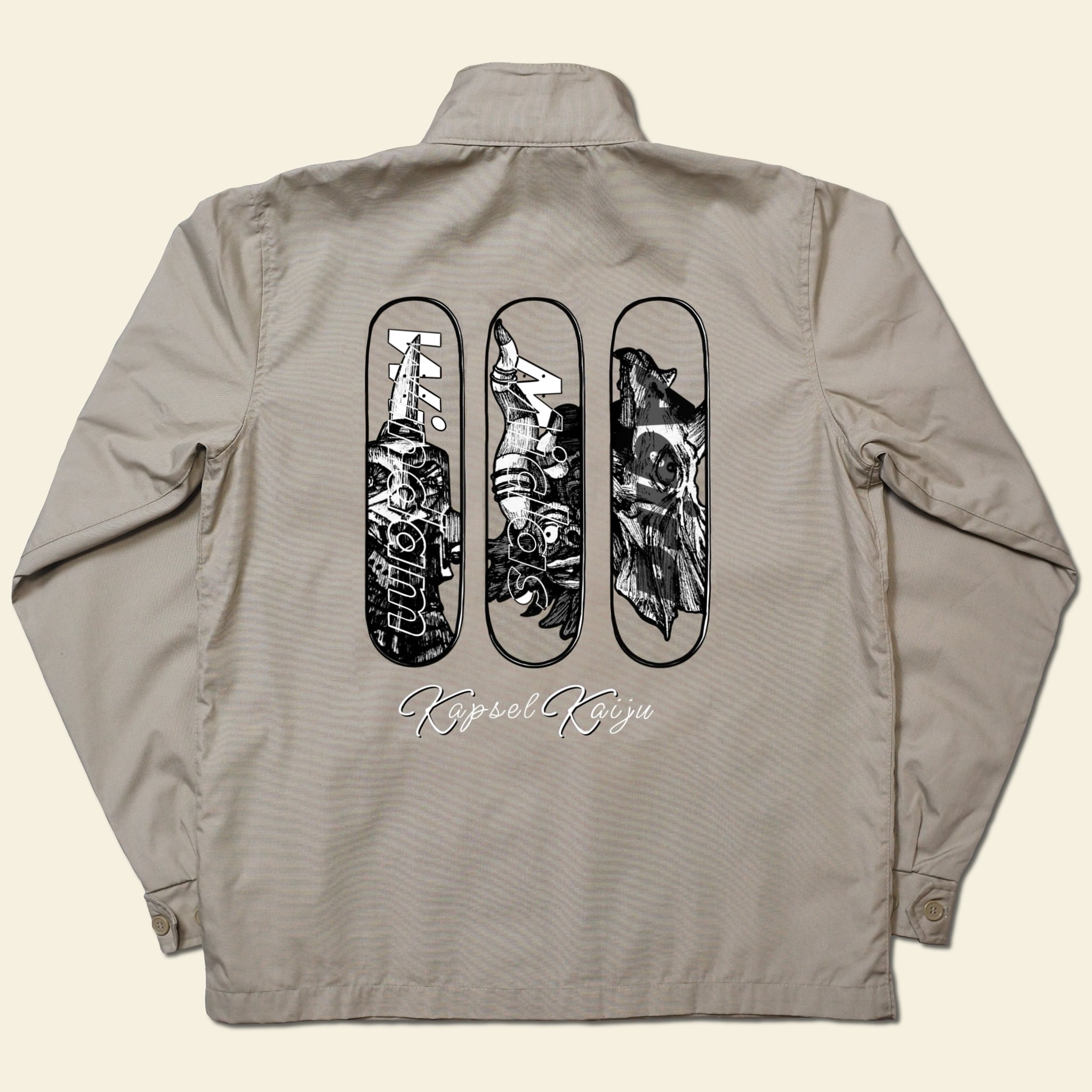 MONSTROUSA SEVEN Light Blouson "Kapsel KAIJU" feat.吉村生成 ウルトラセブン 円谷プロダクション ライトアウター ジャケット メンズ レディース 春秋冬 ベージュ サイズM/XL