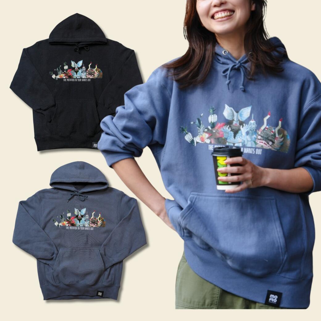MONSTROUSA SEVEN Bleed KAIJU Hoodie feat.ヤギエツコ ウルトラセブン 円谷プロダクション パーカー フーディー トレーナー メンズ レディース 春秋冬 ブルー/ブラック サイズM/L