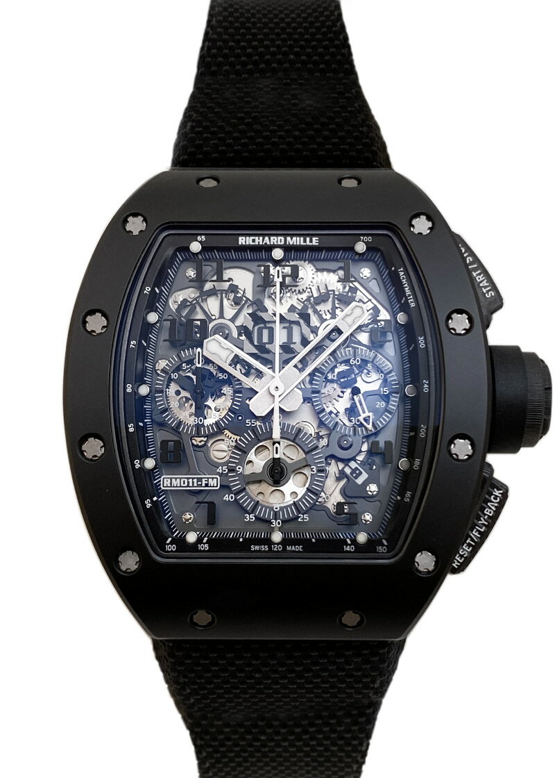 リシャールミル - フェリペマッサ ブラックファントム | Richard Mille | RM011 CA-TZP TZPセラミック/カーボンTPT スケルトン文字盤 自動巻き ラバー | 50本限定 | 委託品 | 中古 |