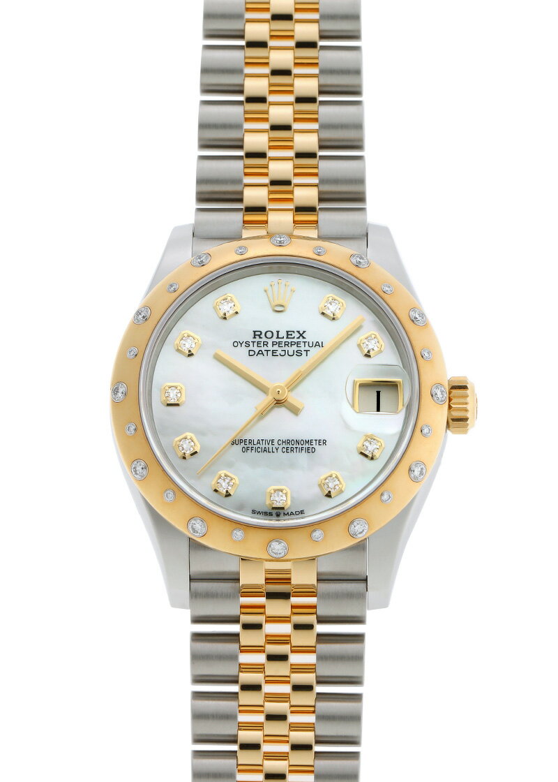 ロレックス - オイスター パーペチュアル デイトジャスト 31 | ROLEX | 278343RBR | YG&SS シェル/10Pダイヤ文字盤 自動巻き ブレスレット | 中古