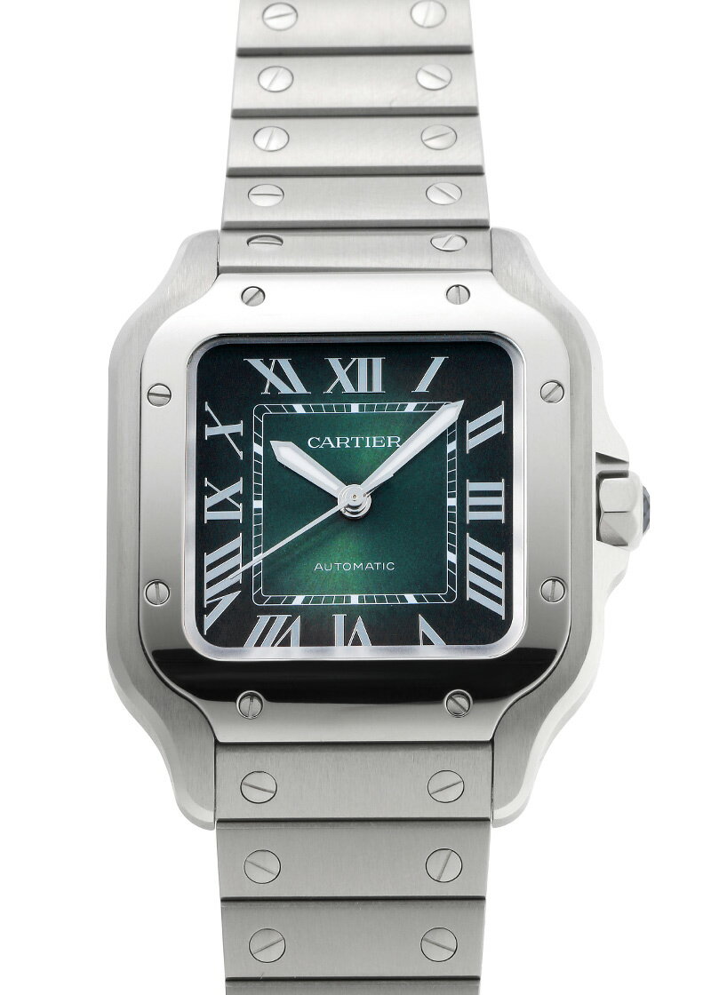 カルティエ - サントス ドゥ カルティエ MM | CARTIER | WSSA0061 | SS グリーン文字盤 自動巻き ブレスレット | 中古