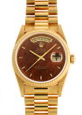 ロレックス - オイスター パーペチュアル デイデイト | ROLEX | 18238 | YG マホガニー文字盤 自動巻き ブレスレット | 中古
