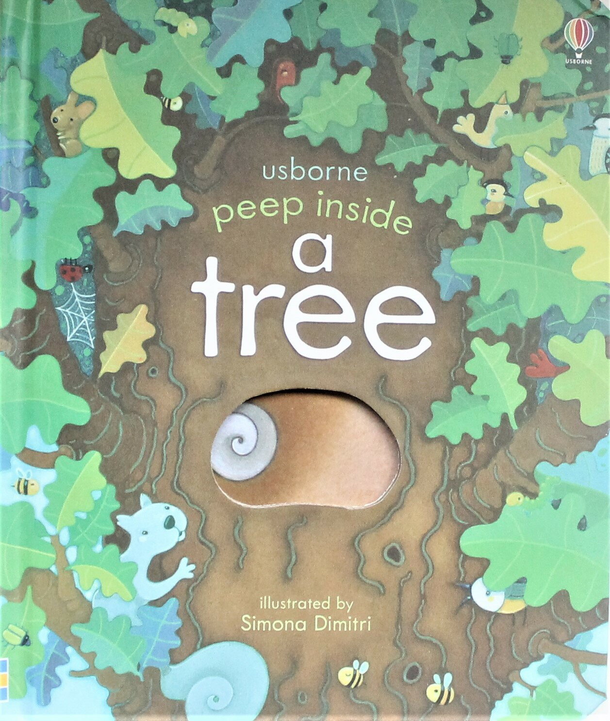 窓のある絵本 樹木 英語 English picture book「学ぶことは 見い出すこと。それは楽しい事です」幼児から小中学生の英語学習に使えます。Usborne peep inside the forest