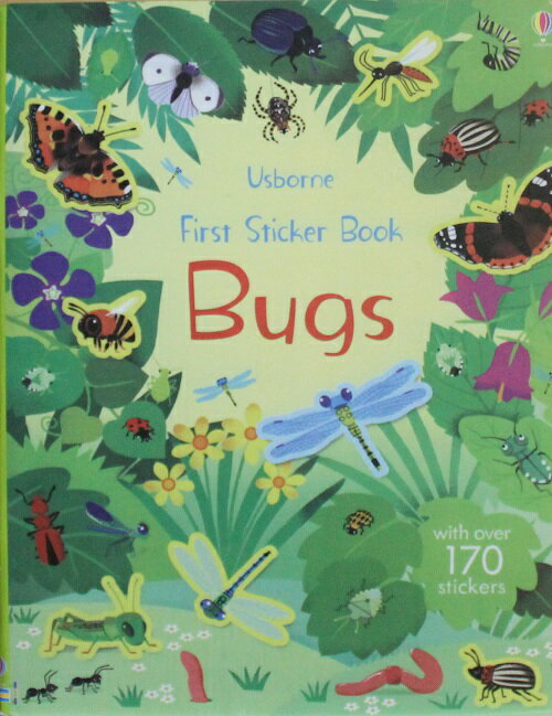 絵本のようなシールブック 昆虫 英語 3歳 4歳 5歳 English picture book usborne present シールはり プレゼント