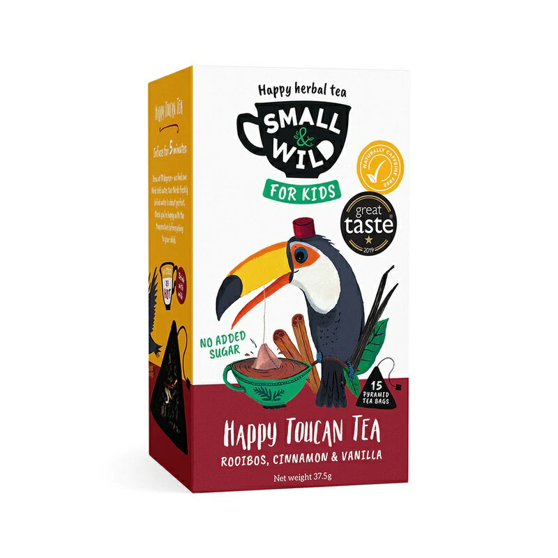 スモール＆ワイルド ハッピー オオハシ ハーブティー ルイボス＆バニラ 37.5g(15ティーバッグ)SMALL&WILD HAPPY TOUCAN HERBAL TEA ROOIBOS & VANILLA イギリス 英国 紅茶 カフェインフリー 英国展