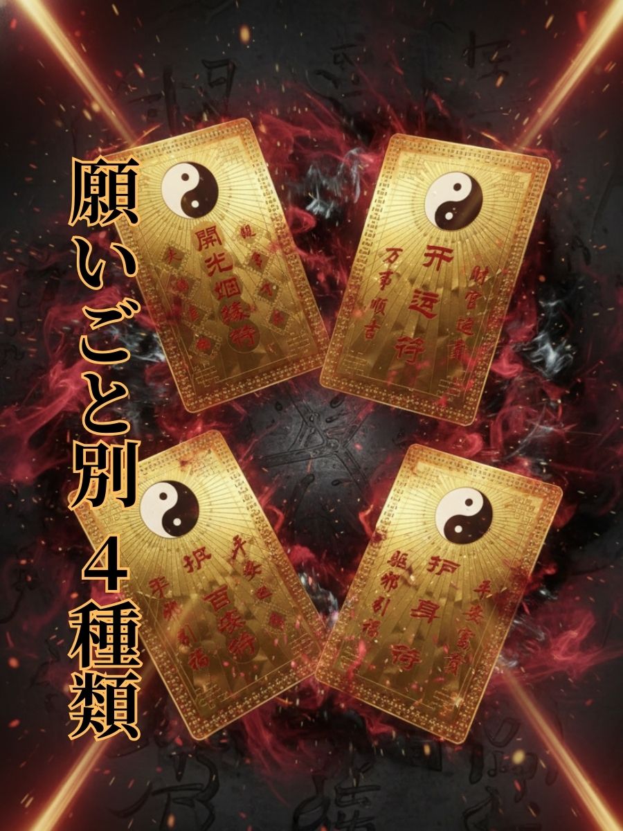 開運カード 護符 開運祈願 お守り 風水 グッズ お財布に入る 財神 金運 祈願 カード 風水火山 風水グッズ 子ども 安全 健康祈願 総合運 金運 仕事運 厄除け 魔除け 用途（願いごと）別に選べる 風水お守りカード 4種 用途（願いごと...