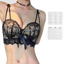 女装 ブラジャー セクシー【フリルレース/フルカップ/延長ホック付】下着ノンワイヤー コスプレ 男の娘 男性 メンズ(黒) 【送料無料】tak-h09