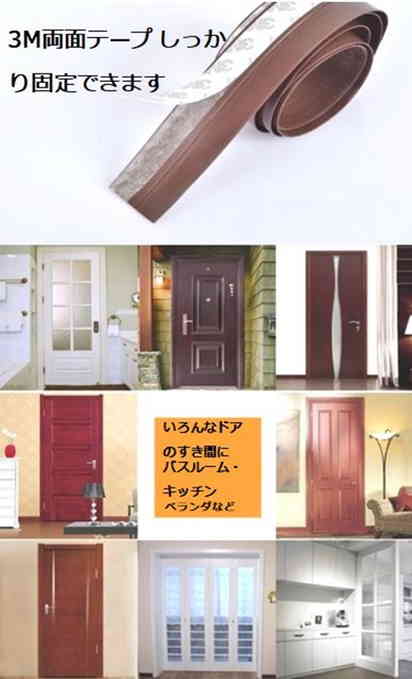 シリコン製隙間テープ25mmtimes;5m半透明ブラウン2色セットメジャー付防音すきま風花粉ホコリ防止玄関ドア省エネ【送料無料】tak-b79