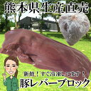 【冷凍】熊本県生産直売！新鮮　豚レバーブロック　不定貫1.3〜1.6kg　1頭分　国産　豚肉　生レバー