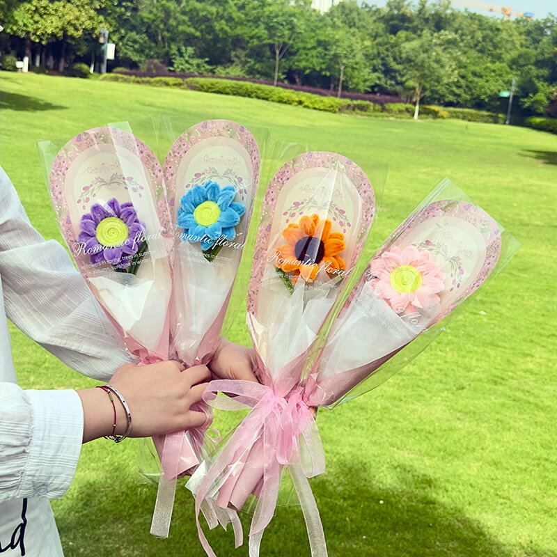 乐天商城 - 【完成品】 ひまわり 手芸モール 造花 枯れない花 手芸 モールフラワー モール花束 手作り 母の日 敬老の日 開店祝い 卒業式 女性 プレゼント バレンタインデー ホワイトデー お返し ぬいぐるみ花束 精巧 可愛い 誕生祝 結婚式 花 モール フラワーモール 1本 2本