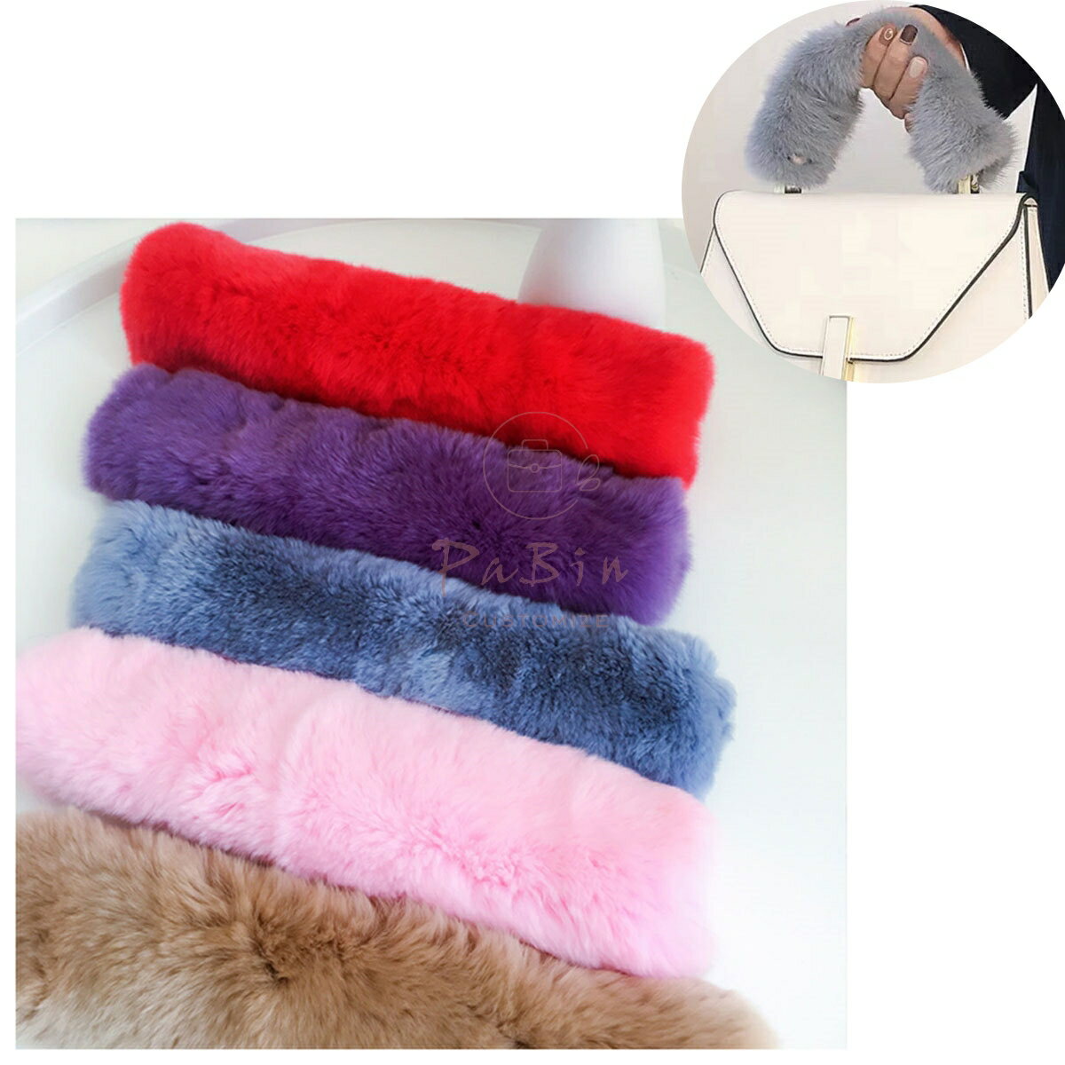 【秋冬メロディー 高品質】 ファーハンドル バッグ 持ち手カバー ハンドルカバー 毛 フェイクファー ふ..