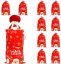 10枚セット クリスマス 巾着袋 らっぴんぐバッグ プレゼント用 パーティー用 包む 包装 お菓子 リボン付き アルミホイル (29×43CM 10枚)の商品画像