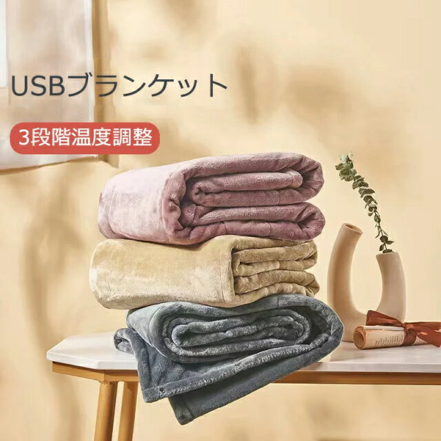 電気毛布 電気ブランケット USB給電タイプ 三段階温度調節 80cm*140cm 肩掛け ひざ掛け 丸洗いOK 暖房器具