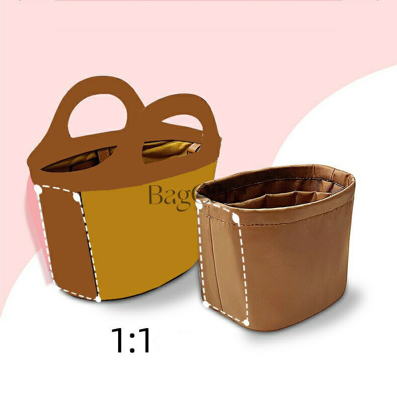 バッグインバッグ マルニ かごバッグ対応 ナイロン 軽量 自立 インナーバッグ チャック付き 小さめ 大..