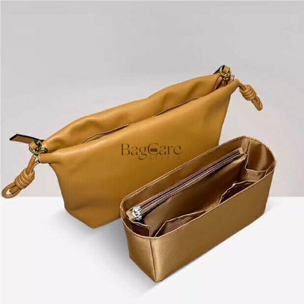 バッグインバッグ Loewe Flamenco Purse対応 防水タイプ ナイロン 軽量 自立 インナーバッグ チェーンバッグ対応小さめ 大きめバッグの中 整理 整頓 通勤 防水 旅行バッグ カスタマイズ バッグ 内部 底 汚れ防止 BagCare monuso-10005714 Monuso サンプル画像2