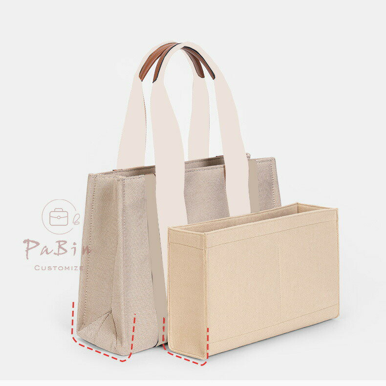 乐天商城 - バッグインバッグ chloe woody tote 対応 フェルト 軽量 自立 インナーバッグ チャック付き 小さめ 大きめ バッグの中 整理 整頓 通勤 旅行バッグ カスタマイズ　定制 バッグ 内部 底 汚れ防止 BagCare