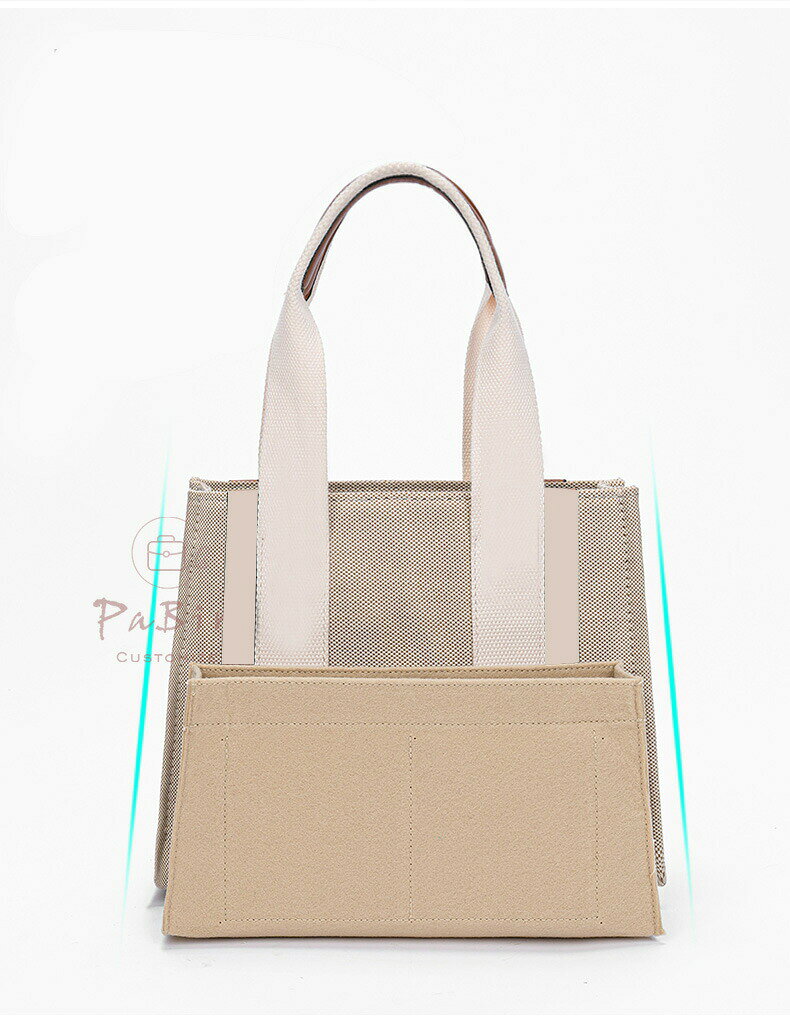 バッグインバッグ chloe woody tote 対応 フェルト 軽量 自立 インナーバッグ チャック付き 小さめ 大きめ バッグの中 整理 整頓 通勤 旅行バッグ カスタマイズ　定制 バッグ 内部 底 汚れ防止 BagCare monuso-10005880 Monuso サンプル画像3