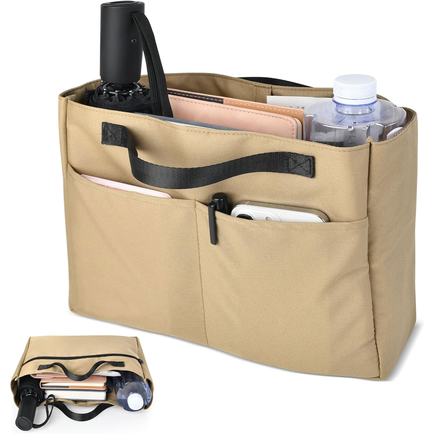 バッグインバッグ トートバッグ用 中くらい ナイロン素材 おしゃれ 大容量 軽量 自立 バッグの中の仕切..