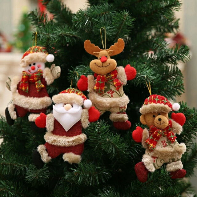 乐天商城 - クリスマス 人形 飾り 糸付き ツリー装飾品 サンタ スノーマン ナトタ クリスマス 吊り装飾 （数量は写真を参照してください。）