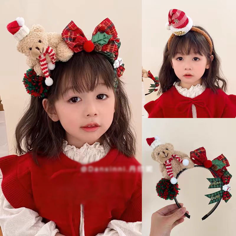 【半額★楽天スーパーSALE】 クリスマス 飾り カチューシャ クマ クリスマス雰囲気満々 レディース 子供 可愛い 小物 仮装 パーティー 髪飾り 写真撮影用