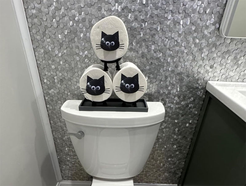 トイレットペーパーホルダー 置き型 北欧風 おしゃれ かわいい 猫 牛 動物ティッシュペーパーホルダー トイレットペーパースタンド 取り付け簡単 装飾品 バスルームアクセサリー ハウスオフィスアートデコレーション monuso-10004172 Monuso サンプル画像3
