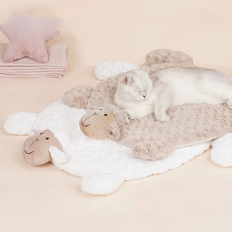 乐天商城 - ひつじ 猫用マット ペットマット 猫ケージ用 70x80x6cm かわいい ふわふわ ペット用マット ペット用品 犬猫兼用 繰り返し使える