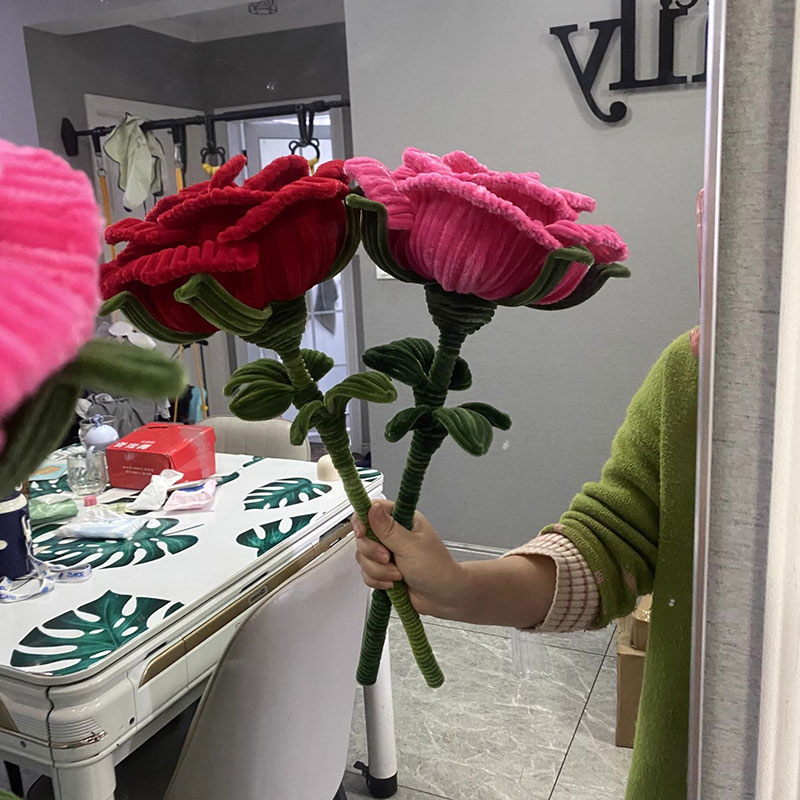 手芸モール バラ型の手芸モール 手作りバラ 高さ50*直径24cm カラーモール 造花 インテリア飾り 手芸用 記念日 誕生日 母の日 おしゃれ 可愛い プレゼント ギフト バレンタインデー贈り物